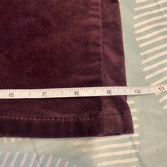 Democracy AbSolution Maroon Stretch High Rise Flare Bootcut Velvet Pants 12 - Picture 3 of 11